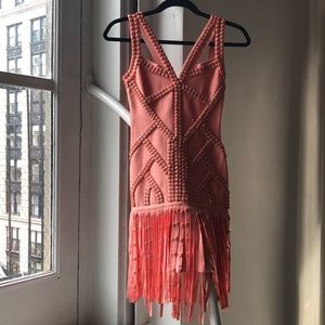 Custom Miss Circle NY body con sequin dress-coral